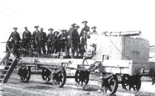 Английская платформа с установленным
40-фунтовым орудием. 1899 год